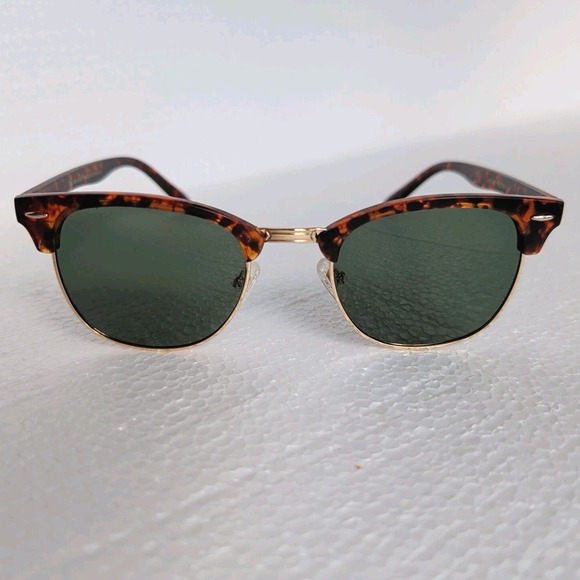 Aevogue Accessories - Aevogue Tortoiseshell Square Sunglasses Unisex Brown Orange Gold Tone Sunnies